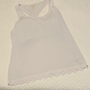 White Lilly Pulitzer Scalloped workout Top